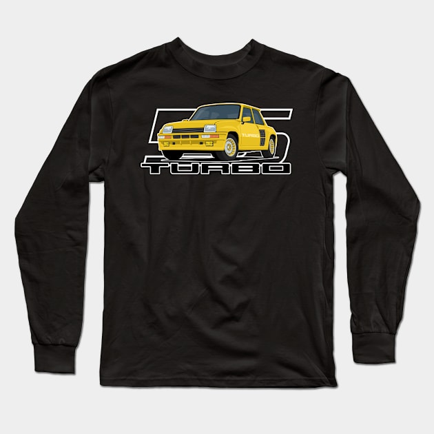 Car 5 Turbo 1980 v2 yellow Long Sleeve T-Shirt by creative.z